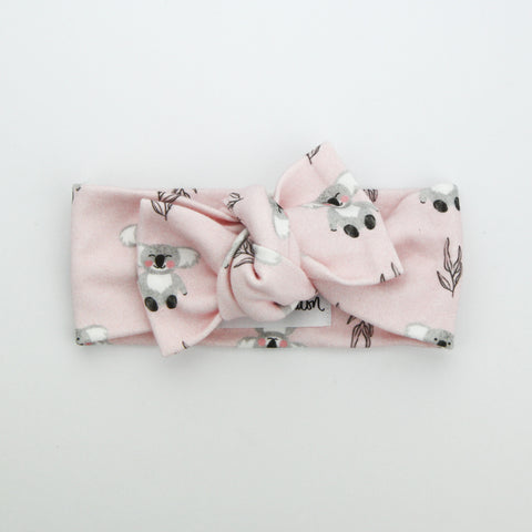 Organic Cotton Bow Knot Headband - Australiana EXCLUSIVE - Koala Love - 20% of sale goes to adopt a koala