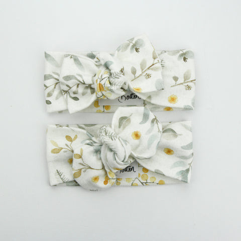 Autumn20 Organic Cotton Bow Knot Headband - Australiana - Wattle We Do