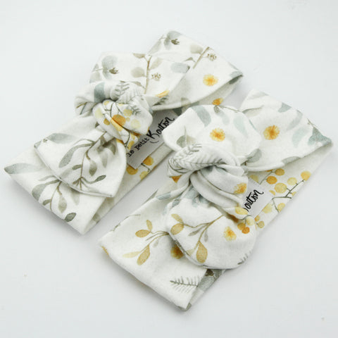 Autumn20 Organic Cotton Bow Knot Headband - Australiana - Wattle We Do