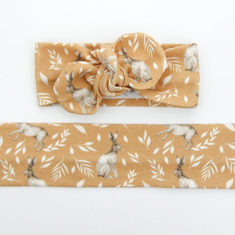 Easter - Organic Cotton Top Knot Headband - Honey Bunny