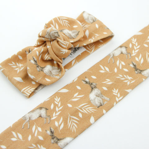 Easter - Organic Cotton Top Knot Headband - Honey Bunny