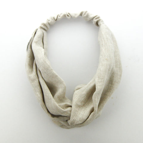 Luxe Linen Adult Turban Headband - Oaten Linen