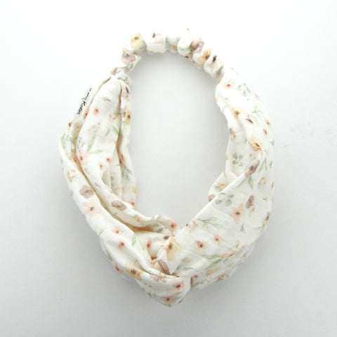 Luxe Organic Muslin Adult Turban Headband - Exclusive Milk Flower