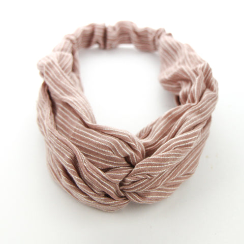 Luxe Yarn Dyed Cotton Adult Turban Headband - Textured Clay