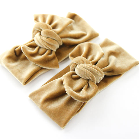 AW2020 Luxe Velvet Top Knot Headband - Caramel