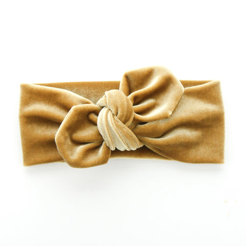 AW2020 Luxe Velvet Top Knot Headband - Caramel