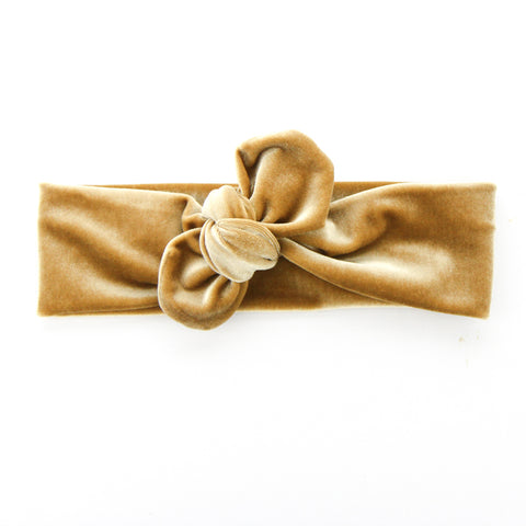 AW2020 Luxe Velvet Top Knot Headband - Caramel