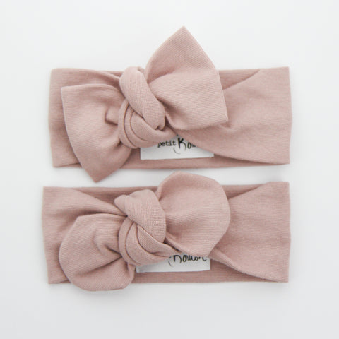 W20 Organic Cotton Ribbed Bow Knot Headband -Bloom