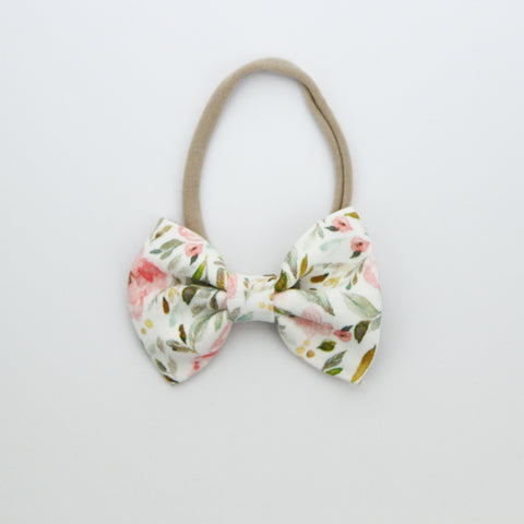 W20 Large Linen Bow on Nylon Headband - Autumn Crush