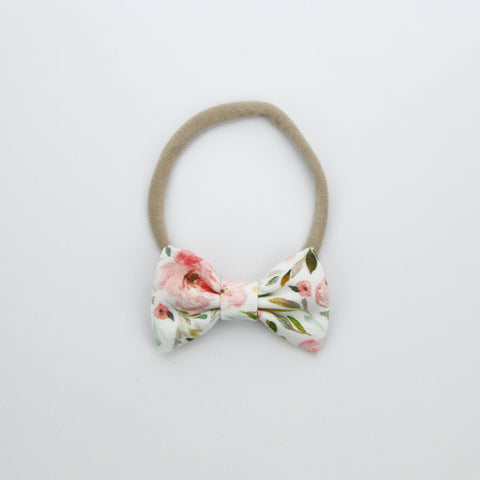 W20 Small Linen Bow on Nylon Headband - Autumn Crush