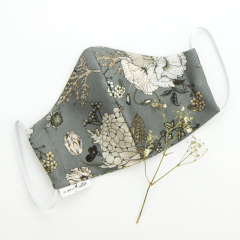 Face Masks - Latte/Grey Floral - Adult