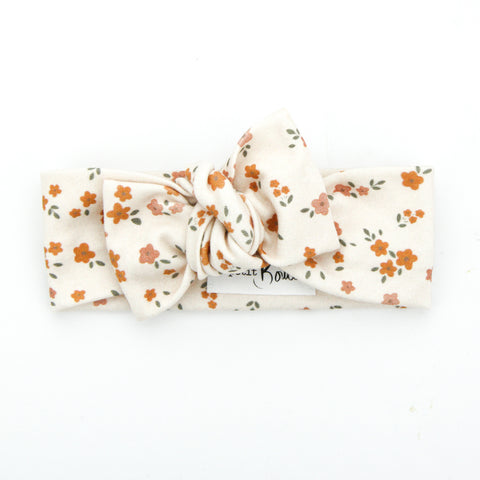 Organic Cotton Bow Knot Headband - Field of Daisies