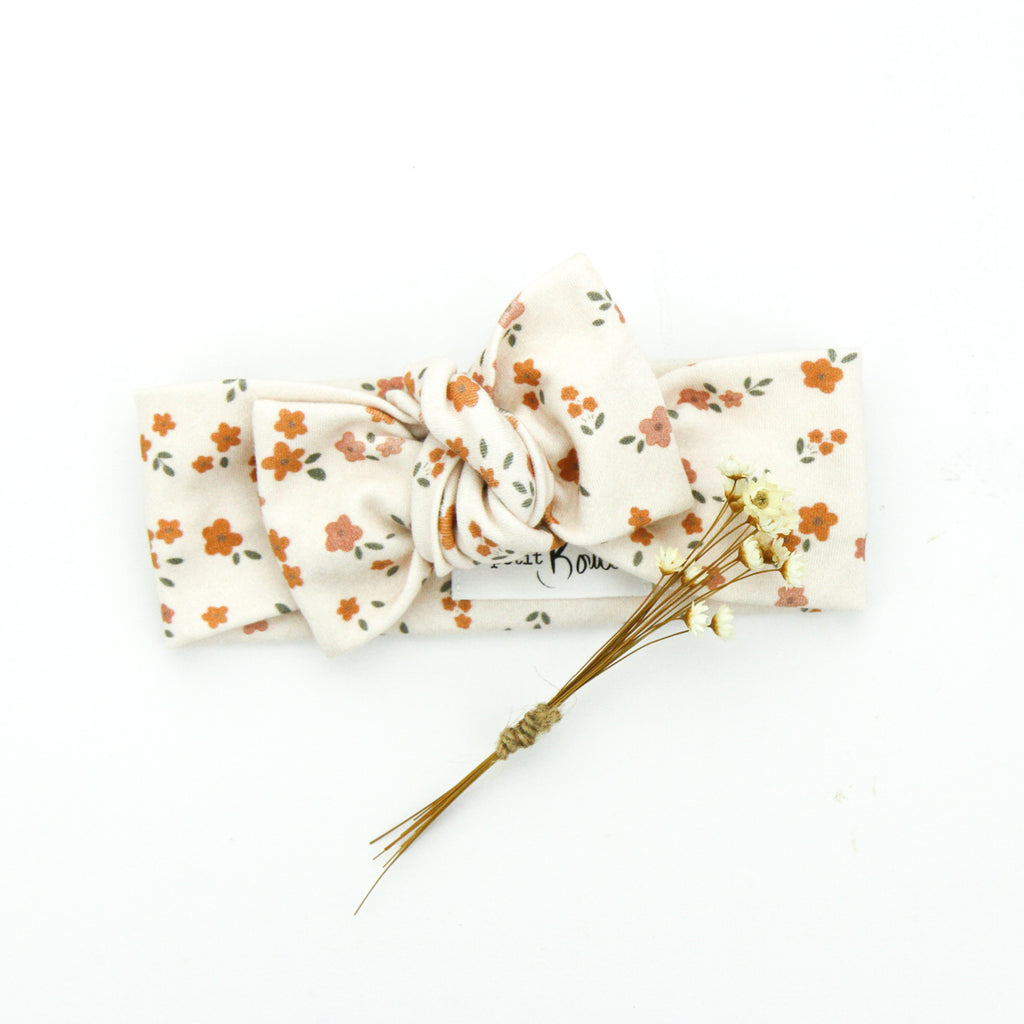 Organic Cotton Bow Knot Headband - Field of Daisies