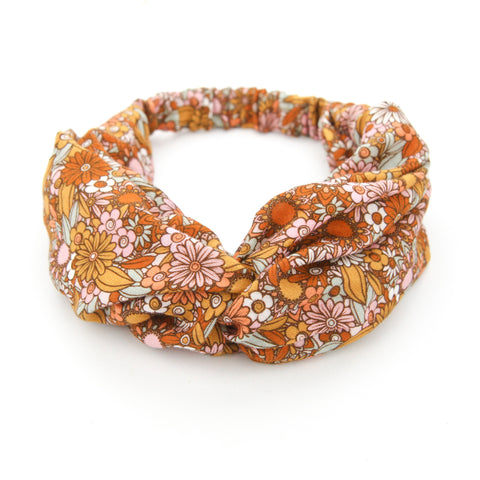 SS20 Luxe Muslin Adult Turban Headband - Flower Power