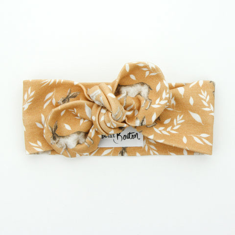 Easter - Organic Cotton Top Knot Headband - Honey Bunny