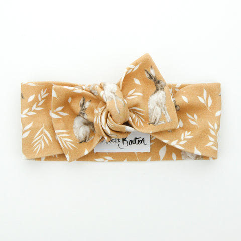 Easter - Organic Cotton Bow Knot Headband - Honey Bunny