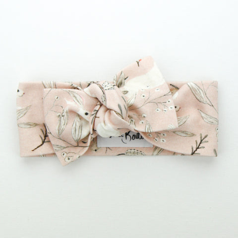 Easter - Organic Cotton Bow Knot Headband - Blush Whimsical Bunny
