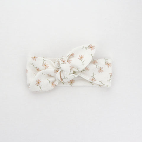 Newborn Organic Cotton Top Knot Headband - Sweet Daisy Girl