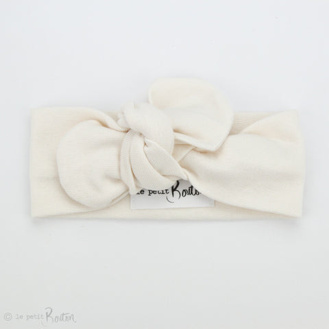 Spring 19 Organic Cotton Ribbed Top Knot Headband - French Creme