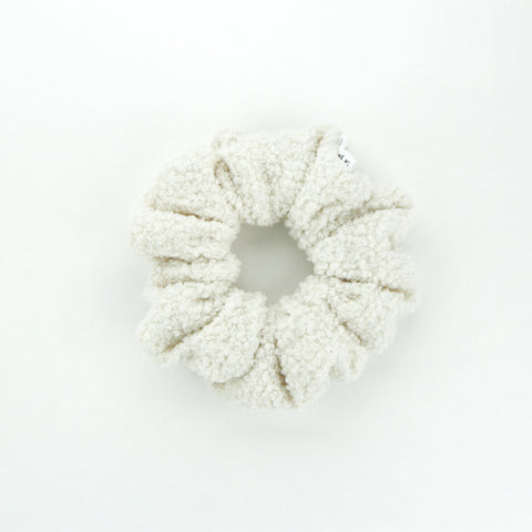 Luxe Teddy Fabric Statement Scrunchie - French Creme