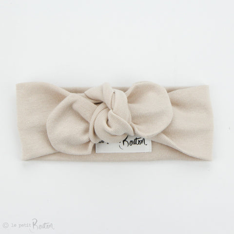 Spring 19 Organic Cotton Ribbed Top Knot Headband - Sand