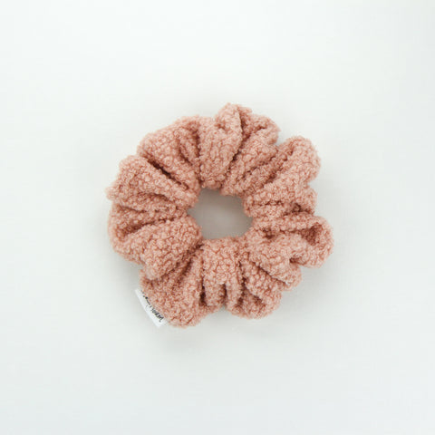 Luxe Teddy Fabric Statement Scrunchie - Blush Pink