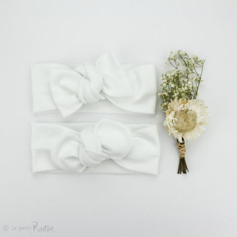 Spring 19 Organic Cotton Ribbed Top Knot Headband - Coconut