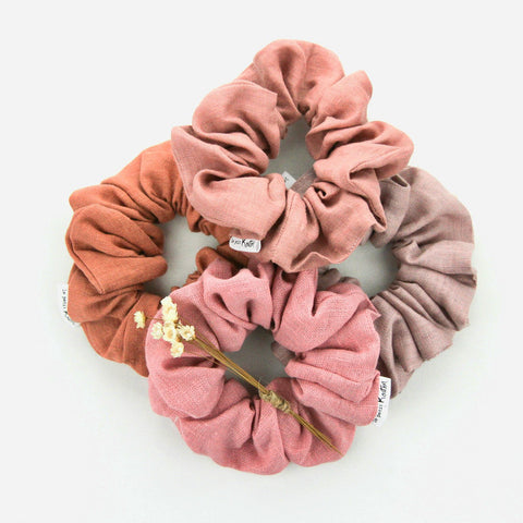 Luxe Statement Scrunchie - Cherry Blossom Pink Linen