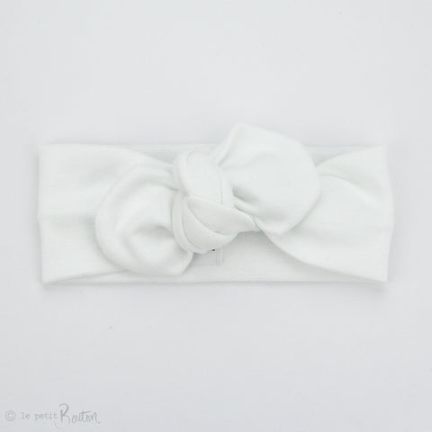 Spring 19 Organic Cotton Ribbed Top Knot Headband - Coconut